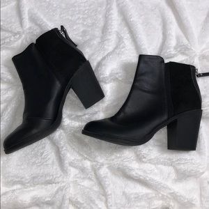 H&M black ankle boots with wedge